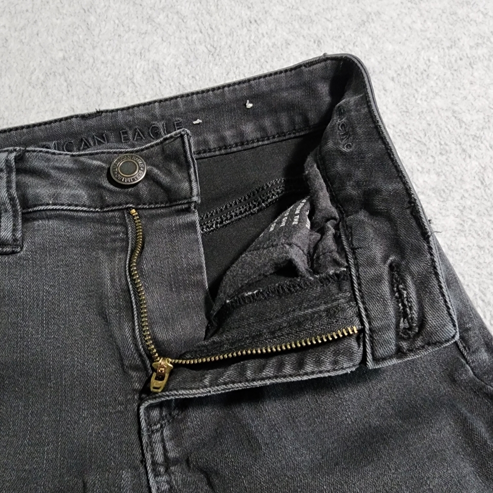 American Eagle Hi Rise Jegging Womens Size 2 Long Black Stretch Denim Jeans - Picture 5 of 16